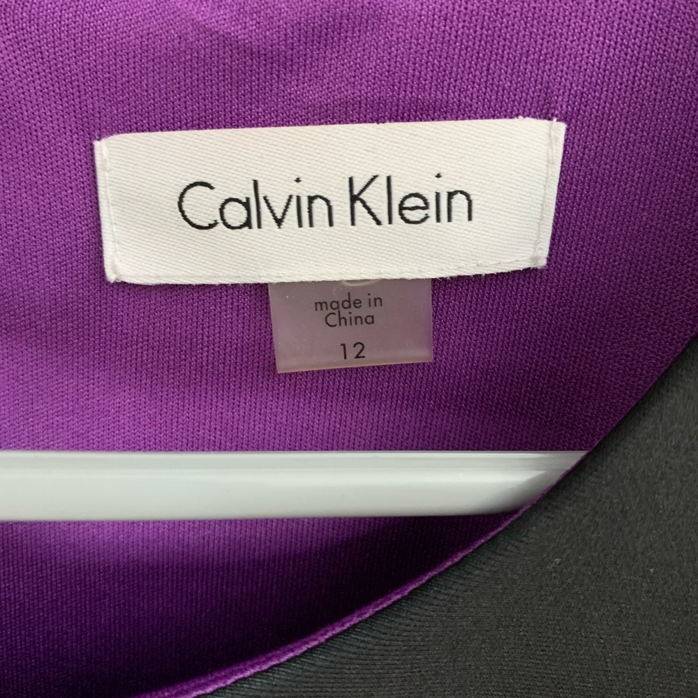Calvin Klein | satin A-line black bold floral dress | sz.12